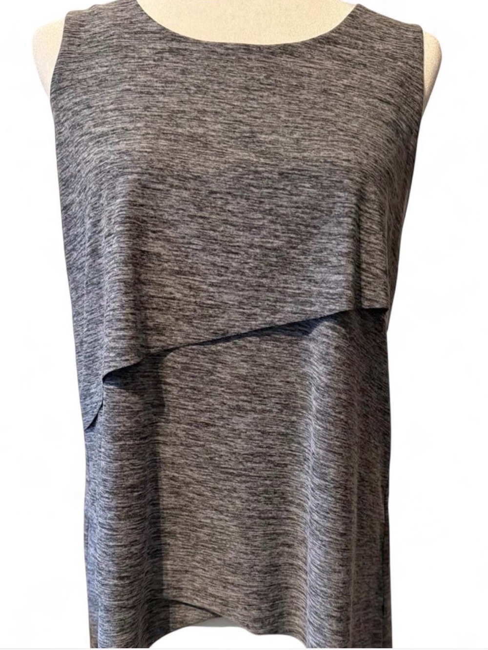 Alyx Heather Gray Asymmetrical Layered Sleeveless Top